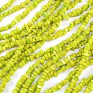   6mm Lime Green Triangle Chips Tagua Bead Strand: Arts, Crafts & Sewing