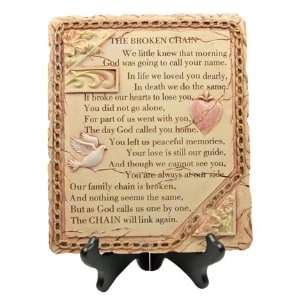 Broken Chain Remembrance Plaque w/ FREE Black Wooden Easel