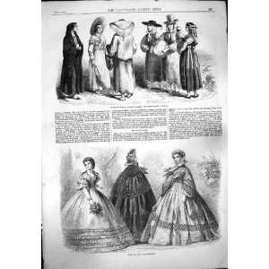    1861 TUSCAN PEASANT WOMEN PARIS FASHION DRESSES: Home & Kitchen