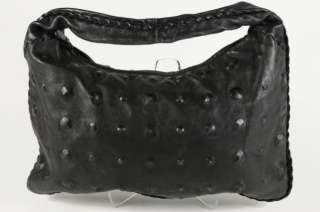 Bottega Veneta Black Leather Studded Stud Stamped Hobo Shoulder Bag 
