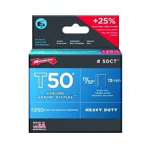   Genuine T50 17/32 Inch Ceiling Staples, 1,250 Pack