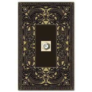  Arabesque Antique Brass   1 Cable TV Wallplate