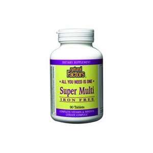  Natural Factors   Super Multi 25mg of Bs Iron Free   T 