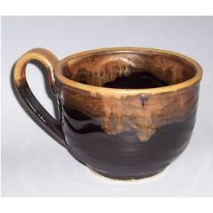  Black Mocha Pottery Chowder Mug Bowl With Handle Kitchen 