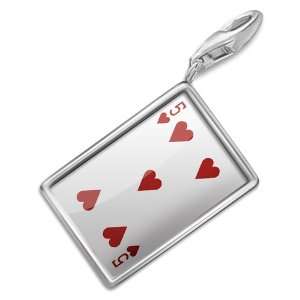 FotoCharms Heart Five   Five / card game   Charm with Lobster Clasp 