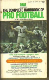 1981 Pro Football Handbook by Zander Hollander   Plunkett  