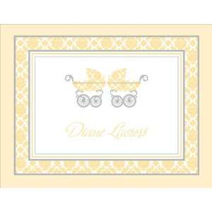  Damask Pram Buttercup Twins Note Cards