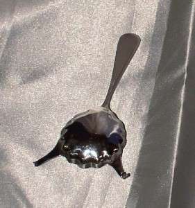 antique silver brandy warmer spoon, Reed & Barton, flat undecorated 