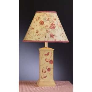  Pink Ivory Square Floral Column Lamp