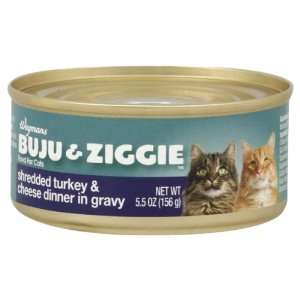 Wgmns Buju & Ziggie Food for Cats, Shredded Turkey & Cheese Dinner in 