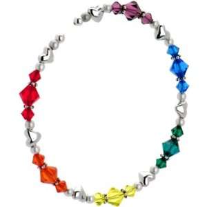   Genuine Heart Rainbow Bracelet MADE WITH SWAROVSKI ELEMENTS Jewelry