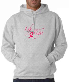 Life Worth Fight Breast Cancer 50/50 Pullover Hoodie  