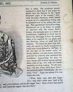 Rare DRED SCOTT CASE Slavery 1857 Newspaper w/ prints  