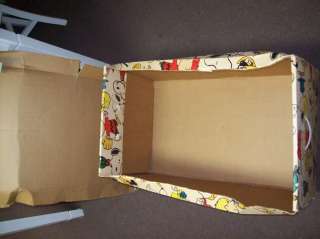 Vtg Peanuts Charlie Brown Snoopy Large Cardboard Storage Box  