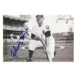  Johnny Mize Autograph/Signed 3x5 postcard: Sports 