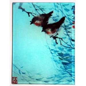  Twin Birds Glass Sushi Plate by Susan Rothschild Kitchen 