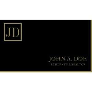   Realtor Black/Gold Square Monogram Business Card: Office Products