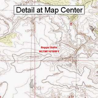   Topographic Quadrangle Map   Reppe Butte, Montana (Folded/Waterproof