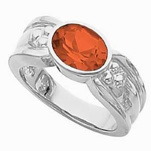  14K White Gold Mexican Fire Opal Ring Jewelry