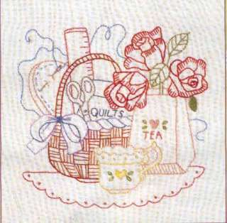 Bronwyn Hayes Stitcheries Floral Tea Time Kit   Fuschia Kettle BH015 