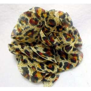  Leopard Animal Print Fabric Flower Clip and Pin: Beauty