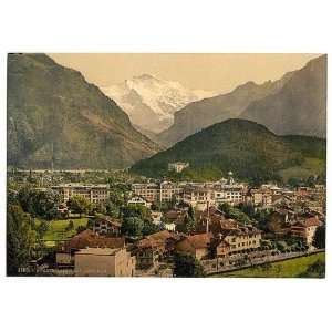  Photochrom Reprint of Interlaken, with Jungfrau, Bernese 