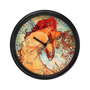  Alphonse Mucha Summer Wall Clock by 