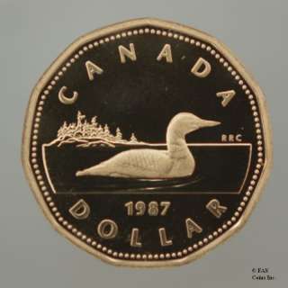 1987 Gem Proof UHC Loonie Canada Loon Dollar Coin FREE SHIPPING 