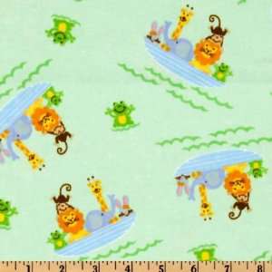   Flannel Noahs Ark Green Fabric By The Yard: Arts, Crafts & Sewing