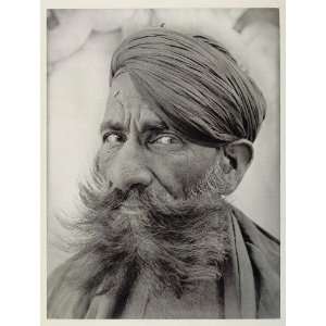  1928 Portrait Rajput Turban Hindu Caste Udaipur India 