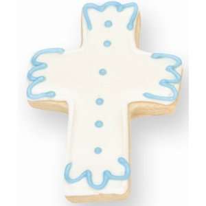    Blue Accents Christening Cross Cookie Favor: Home & Kitchen