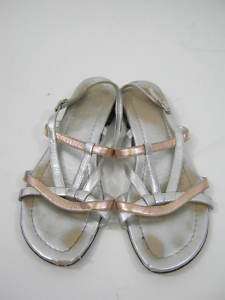BARBARA BUI Silver Bronze Metallic Sandals Shoes 7.5  