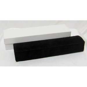  Black suede bracelet box with matching interior: Jewelry