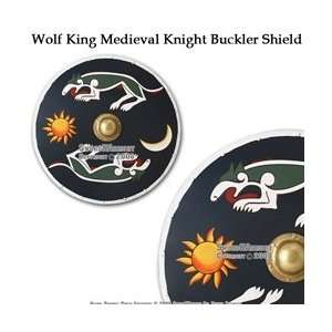   Medieval Knight Buckler Shield With Handle Boss: Sports & Outdoors