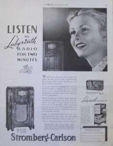 1936 Stromberg carlson Radio Advertising Ad  