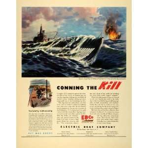  1945 Ad Electric Boat WWII War Production Submarine Warfare 