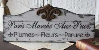 Paris Flea Market Sign Shabby Cottage Chic Home Decor  