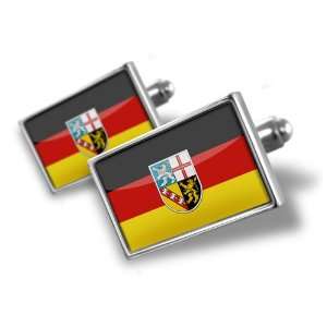  Cufflinks Saarland Flag region: Germany   Hand Made Cuff 