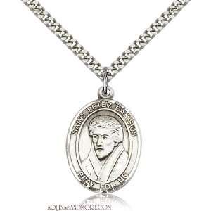  St. Peter Canisius Large Sterling Silver Medal: Jewelry