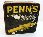 antique 1922 black yellow chewing tobacco advertising tin penn s