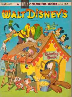 1959 Vtg Coloring Book Lot 2/Disneyland Walt Disney  