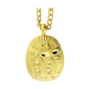  Sk Egypt Gods Cut Gold Tone Charm 20 Steel Necklace 