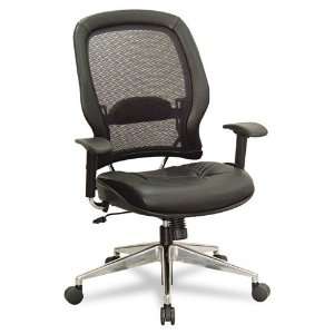  Professional Air Grid® Back Chair with Black Leather Seat 