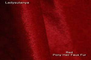 Red,Faux Fur Like Pony Hair. 1 Yard  