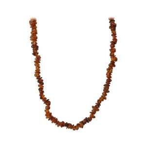   4mm Wide Amber Chips Strands 34 inch Long Necklace: Jewelry