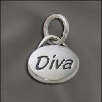 Charm DIVA Message Charm .925 Sterling Silver  