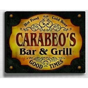  Carabeos Bar & Grill 14 x 11 Collectible Stretched 