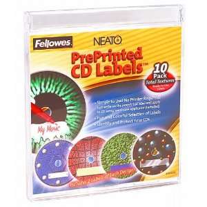   Preprintedcd LAB10PK Full Color CD Labels: Fellowes: Office Products