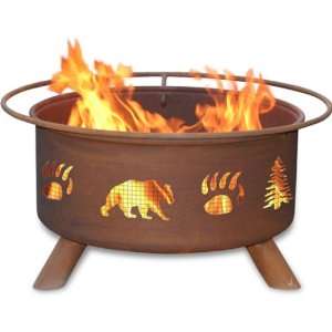   Products F107, 30 Inch Bear & Trees Fire Pit: Patio, Lawn & Garden