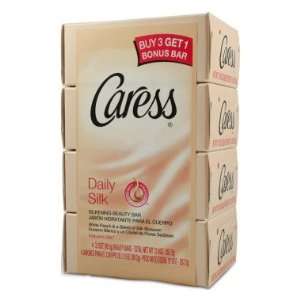  Caress Bar Soap   Daily Silk, 4 ct: Health & Personal Care